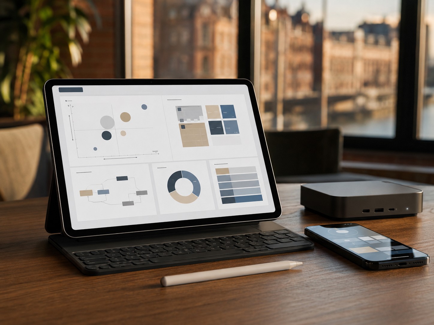 Analyse-Dashboard zur Bewertung von KI-Potenzialen im Unternehmen.